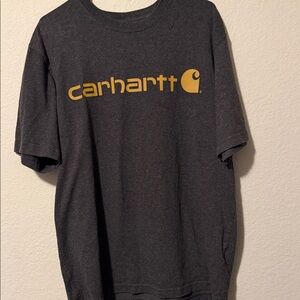 Carhartt Men's Charcoal Tee with Gold Logo